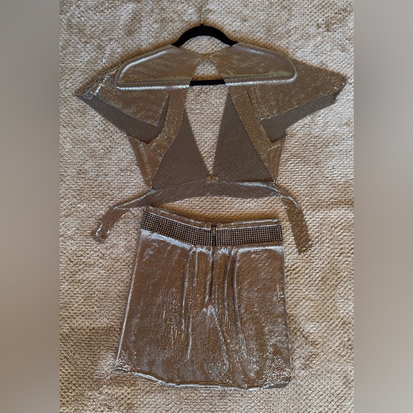 Fannie Schiavoni Set Silver Top & Skirt - Picture 2 of 7